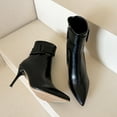 thumbnail image 4 of Bottes d'Hiver pour Femmes Hauteur Cheville Bout Pointu Talon Haut pour Usage Extérieur Intérieur Décontracté, 4 of 9