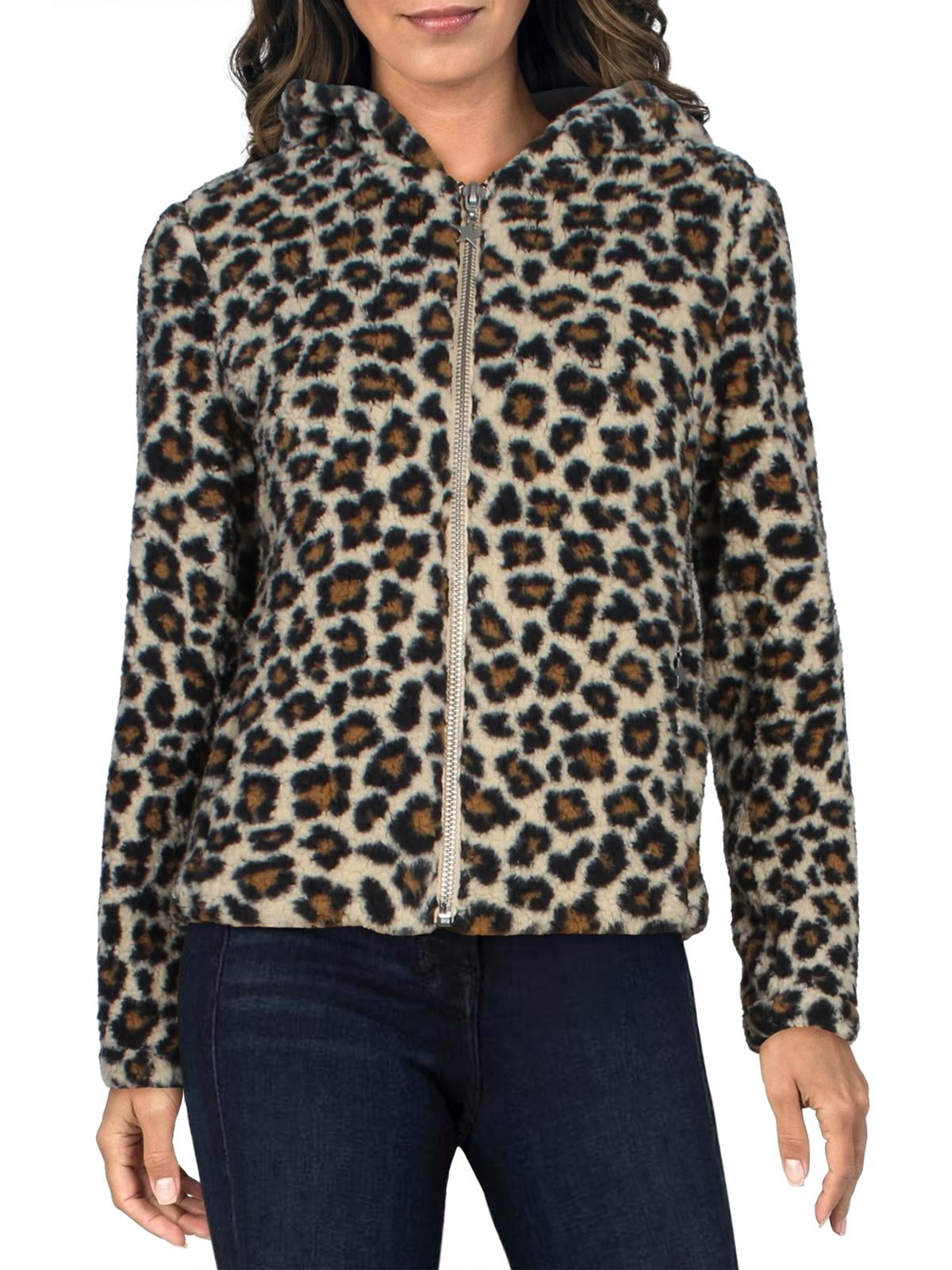 Chaser Womens Faux Fur Leopard Coat - Walmart.com