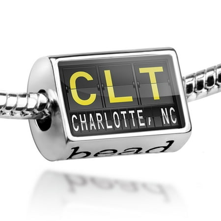Bead CLT Airport Code for Charlotte, NC Charm Fits All European