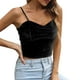 thumbnail image 1 of Playeras,Blusas y Tops,Ropa para Mujer Gimnasio Tank Tops Mujer Blusa corta de terciopelo con ombligo descubierto para mujer (Black, M), 1 of 7