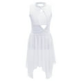 thumbnail image 5 of DPOIS Girls Lyrical Contemporary Dance Costume Ballet Leotard Dress Mesh Tulle Skirt White 10, 5 of 7