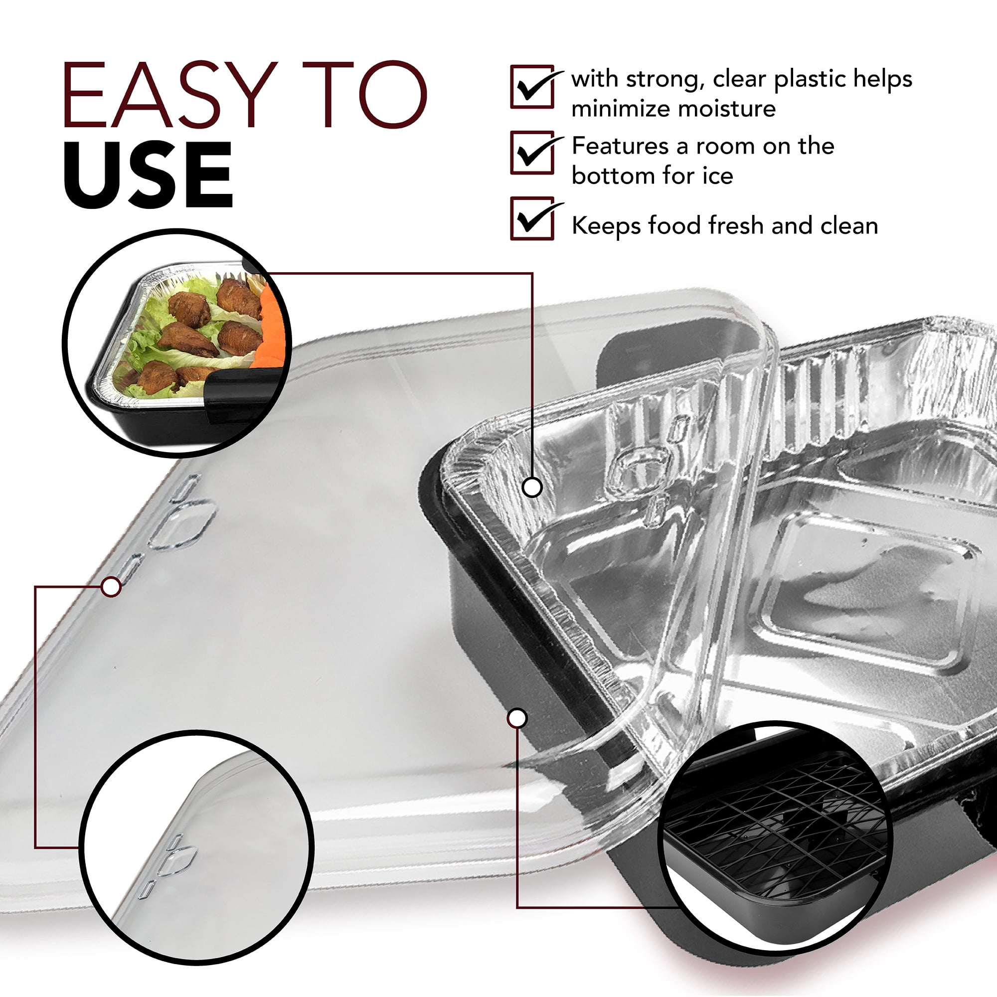 Aluminum Foil Carrier With Lid And Serving Spoon Aluminum Foil Casserole Pans Stackable Foil Pans Holder EXULTIMATE