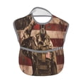 thumbnail image 2 of Zufioo Patriotic Deer Soldier Salute Print Toddler Adjustable Waterproof Bib, 11.6x15 Inch Feeding Bib Suitable for 6-24 Month Babies, 2 of 8