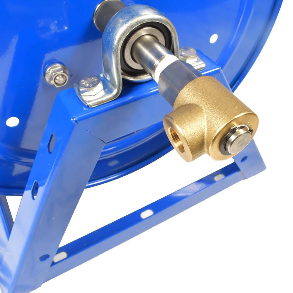 Interstate Pneumatics PW7192 Pressure Washer Manual Hose Reel Blue Powder Coated Steel - For 200ft X 3/8 Inch Hose (Hose Not Included)