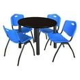 thumbnail image 2 of Regency Kee 48 in Round Breakroom Table- Mocha Walnut Top, Black Legs, 4 M Stack Chairs- Burgundy, 2 of 2