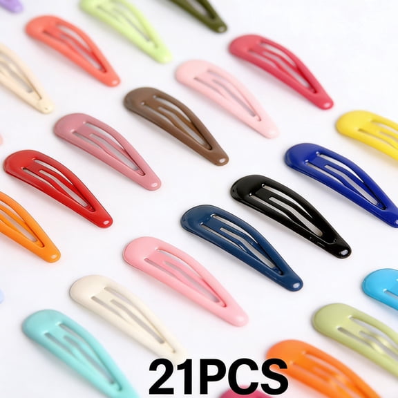 21 PCS Colorful Snap Hair Clips for Kids, Cute Barrettes Hair Accessories for Baby Girls Toddlers, No Slip Hair Pins for Thick/Thin Hair