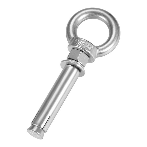 Unique Bargains M12 x 100 Expansion Eyebolt Eye Nut Screw with Ring Anchor Raw Bolts 1 Pcs