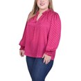 thumbnail image 2 of NY Collection Plus Size Long Sleeve Smocked Cuff Blouse, 2 of 4