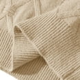 thumbnail image 4 of JUUYY Men's Cable Knit Sweater Women Vintage Chunky Cream Sweater Woven Crewneck Knitted Pullover Khaki L, 4 of 7