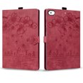 thumbnail image 2 of FJLBDE Case for iPad Mini 1/2/3/4/5 7.9 inch (5th/4th/3rd/2nd/1st) with Stand, Card Slot, Auto Wake/Sleep, Embossed Cat PU Leather Cover, Red, 2 of 7