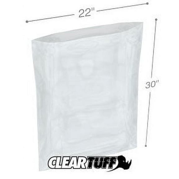 ClearTuff - 22" x 30" 2 Mil Flat Poly Bags - 250/Case