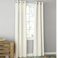 thumbnail image 3 of Mainstays Olan Textured Solid Blackout Grommet Curtain Panel Pair Window Treatment, Set of 2 Room Darkening Drapes for Bedroom, Ivory, 37" W x 84" L, 3 of 9