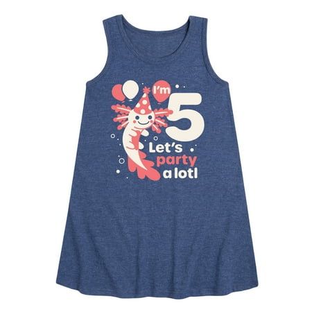 

Instant Message - Lets Party Alotl 5 - Toddler and Youth Girls A-line Dress