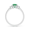 thumbnail image 2 of ANGARA Natural Prong-Set Round 3 Stone Emerald and Diamond Engagement Ring in 14K White Gold for Women (Size-6mm) | May Birthstone, Anniversary, Jewelry Gift for Women | Natural Emerald Ring, 2 of 11