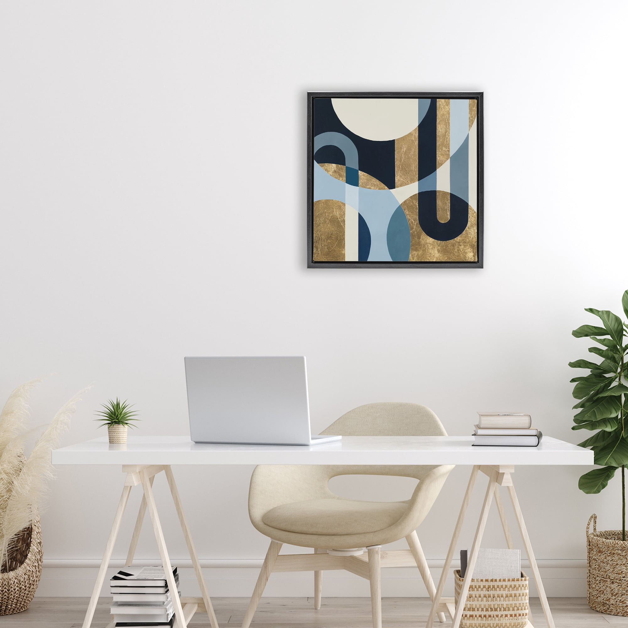 Stupell Industries Earthly Shapes & Arches Black Framed Floater Canvas Wall Art, design by Max Maxx