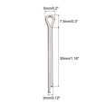 thumbnail image 2 of Unique Bargains Split Cotter Pin, 3x30mm Stainless Steel Clip Fastener Fitting Silver 90Pack, 2 of 5