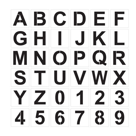1 Set Large Alphabet Stencils Letter and Number Stencils for Painting (Beige)