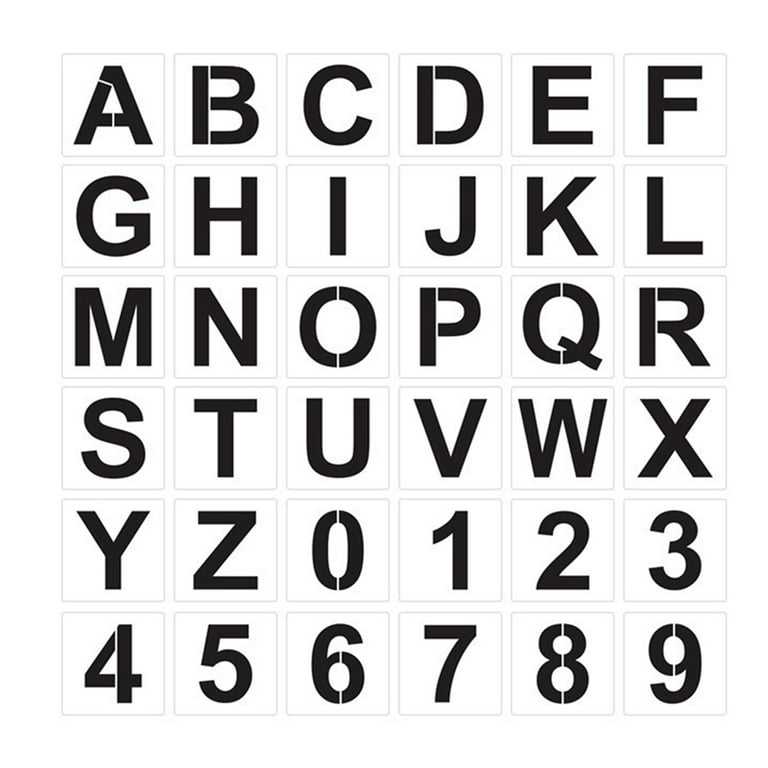 1 Set Large Alphabet Stencils Letter and Number Stencils for Painting  (Beige)