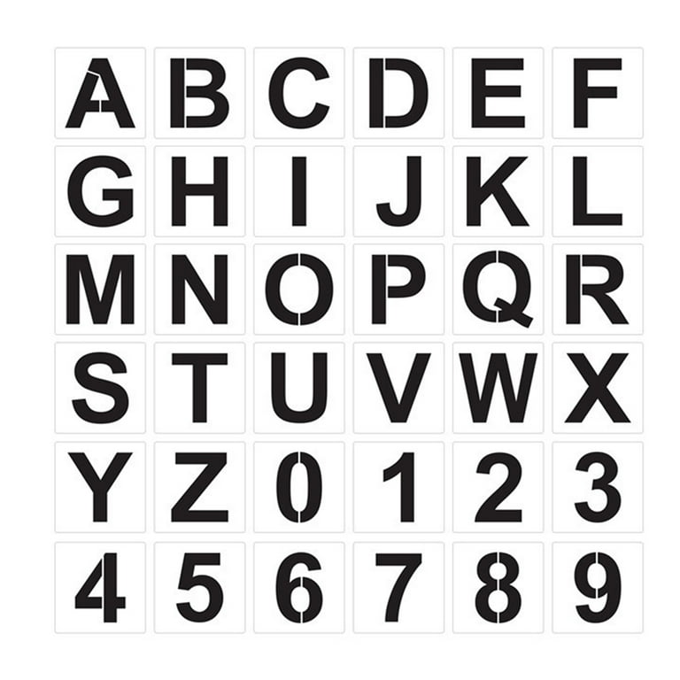 1 Set Large Alphabet Stencils Letter and Number Stencils for Painting  (Beige)