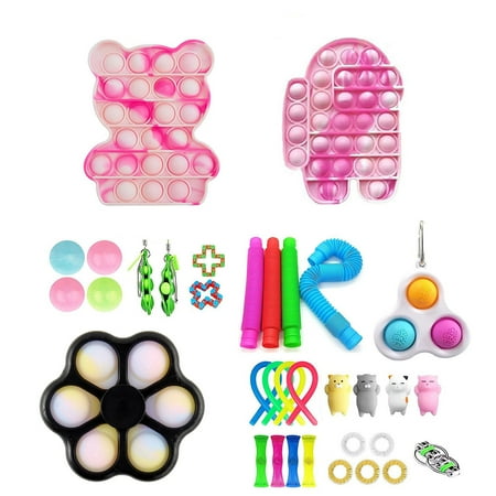 Fidget Toy Pack, Push Pop Bubble Cheap Sensory Mesh Relief Toys Anxiety Tube