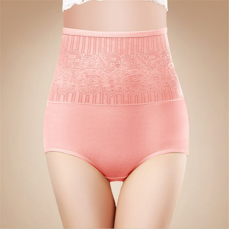 ZMHEGW Underwear Women Tummy Control Cotton High Waist Stretch Abdominal  Lift Soft Breathable Ladies Period Panties