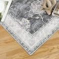 thumbnail image 3 of Geetinfly 9*12FT Area Rugs(274*366cm 9in*12in Area Rug Large Vintage Distressed Floral Area Rugs for Living Room Washable Persian Non-Slip Stain Resistant Accent Rug Carpet Black/Grey Black tone, 3 of 7