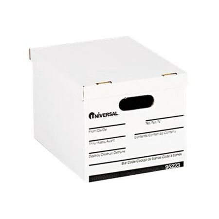 Universal Economy Storage Box, Letter/Legal Size, White, 4/Carton
