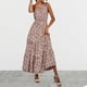 thumbnail image 2 of Moda mujer verano impresión un hombro sin mangas con volantes vestido largo Fridja  hjkh2574, 2 of 5