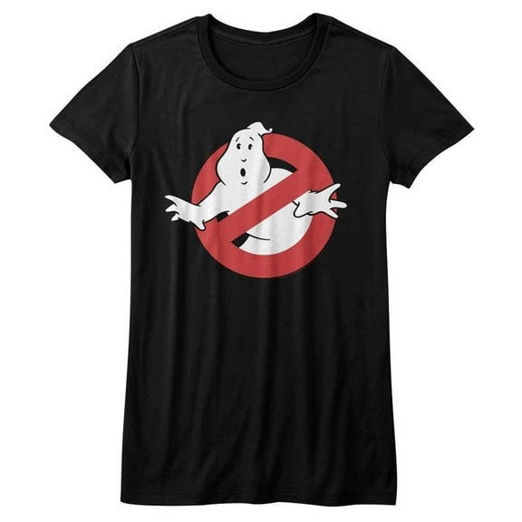 Real Ghostbusters Symbol Black Junior Women's T-Shirt