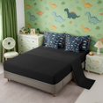 thumbnail image 3 of Manfei Minimalist Dino Animals 7pcs Queen Bedding,Vintage Paw Print Bedding Comforter Set Queen,Blue Green,Black Reversible, 3 of 6