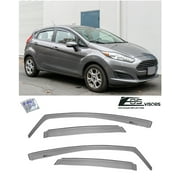 Extreme Online Store Fits ALL 2011-2019 Ford Fiesta Hatchback Models | EOS Visors IN-CHANNEL Style SMOKE TINTED Side Vents Window Deflectors Rain Guards