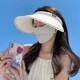 thumbnail image 2 of Sombrero de sol de ala grande de verano para mujer, protección UV para cubrir la cara, sombrero de ciclismo transpirable, gorra de béisbol superior vacía, accesorio de moda, 2 of 5