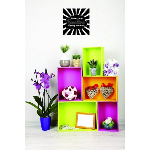 Custom Decals You Are My Sunshine My Only Sunshine Wall Art Size: 12 X 12 Inches Color: Black