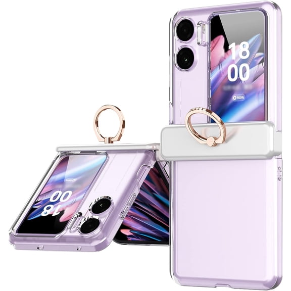 LINLIN Case for OPPO Find N2 Flip with Ring Hinge & Ring Buckle Shockproof Protective Skin-friendly & Hinge Magnet Phone Cover for Oppo Find N2 Flip Orange