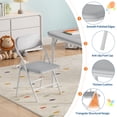 thumbnail image 4 of 5-Piece Kids Folding Table & Chairs Set – Toddler Activity Set with PU Leather Top, Foldable Design for Daycare, Classroom & Home (No Assembly Needed), 4 of 9