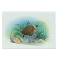 thumbnail image 1 of Ocean Cutting Board, Sea Turtle Swims in the Ocean Tropical Underwater World Aquarium Illustration Print, Decorative Tempered Glass Cutting and Serving Board, Large Size, Green Brown, by Ambesonne, 1 of 1
