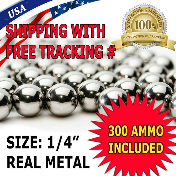 300 qty 1/4" Inch AMMO BALLS STEEL SHOT Slingshot Powerful Aim Target Practice