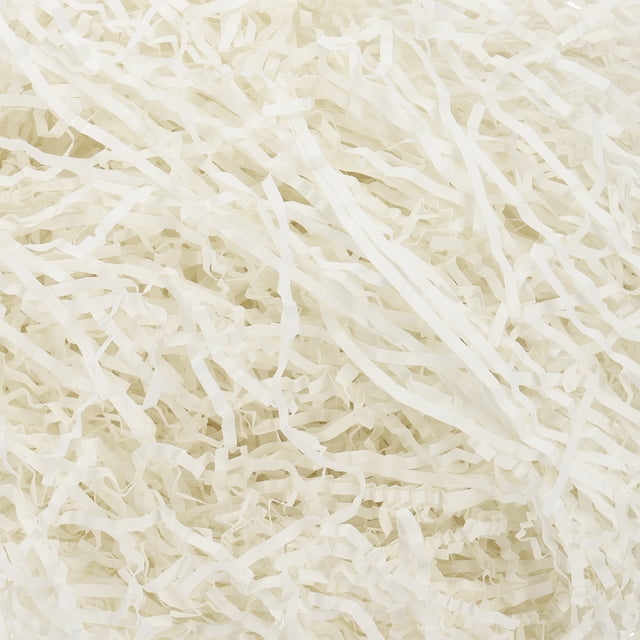Crinkle Cut Paper, Shred Packing Grass Cushion Paper for Gift Wrapping Cream White
