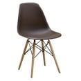 thumbnail image 2 of ViscoLogic PRAGUE Eames Style Eiffel Side Dining Chairs Set with Natural Wooden Legs (Brown) Set of 2 Chairs, 2 of 5