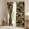 thumbnail image 3 of Manfei Abstract Camouflage Black Out Curtains, Green Brown Camo Curtains Pack of 2 (42x63 Each), Military Patriotic Theme Bedroom Curtains, Luxurious Room Decor, 3 of 6