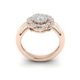 thumbnail image 3 of Natural 1carat Round Cut Diamond Prong Fancy Cluster Bridal Engagement Ring Solid 14K Gold GH I1, 3 of 3