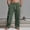 Army Green, variant on WIZUTIZ Men's Cotton Linen Pants Breathable Lightweight Elastic Drawstring Waist Multi-Pocket Casual Trousers Straight Leg Loose Fit Cargo Pants