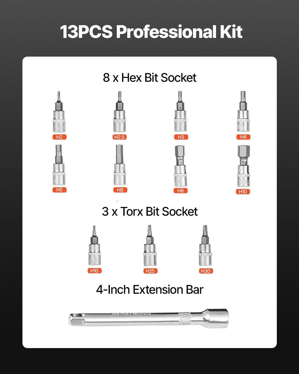 Precision Click Torque Wrench 1/4 Inch Drive 20-200 Inch Pounds 2.3-22.6 Newton Meters 72-Tooth Orange Handle