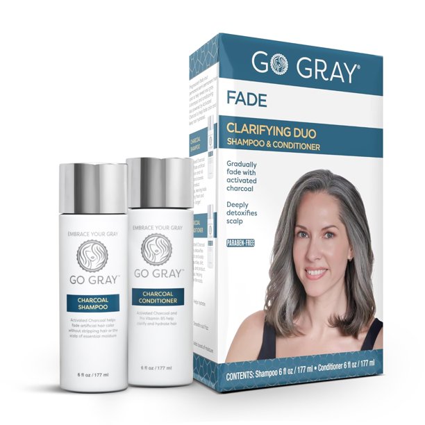 Sistema de tratamiento Go Grey (Fade) El champú y acondicionador dúo clarificante ayuda a desvanecer gradualmente el color de cabello permanente y semipermanente