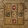 thumbnail image 1 of Ahgly Company Machine Washable Indoor Square Traditional Saddle Brown Area Rugs, 8' Square, 1 of 7