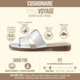 thumbnail image 2 of Cushionaire Voyage Cutout Strap Slides for Women - Slip On Summer Flats, Comfortable and Trendy Vacation Style Sandals for Women, 2 of 21