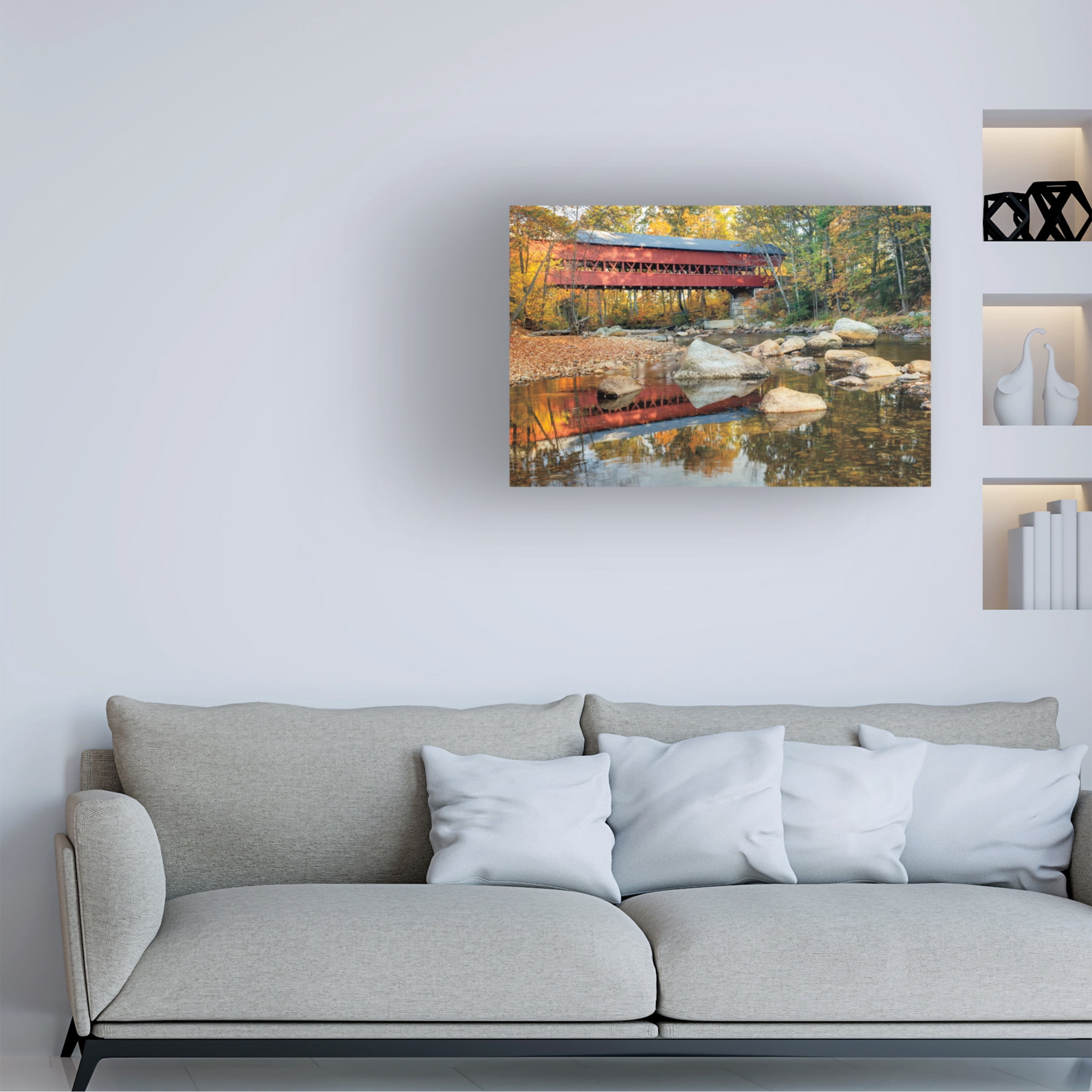 Alan Majchrowicz 'Swift River Covered Bridge' Canvas Art
