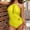 A_ Yellow, variant on Womens One Piece Swimsuits One Shoulder Asymmetric Ruffle Monokinis Bathing Suits Tummy Control Bikini Suits Black 4