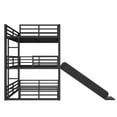 thumbnail image 4 of YDSM Full over Full over Full Bunk Bed with Slide, Metal Triple Bunk Bed with Safety Guardrails, Heavy-duty Bunk Bed with Noise-reduced Design, Black, 4 of 6