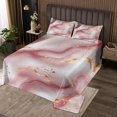 thumbnail image 2 of Pink Watercolour Marble Bedspread Set King Size Abstract Art Coverlet Set For Teens Girls Adults Colorful Retro Artwork Style Quilt Set Stone Pattern Bedding Set, 2 of 5